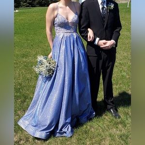 Jovani JVN Periwinkle Blue Shimmer Prom Dress